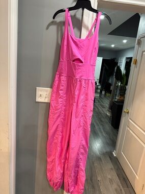 Hot Pink One-Piece Jumpsuit -  Racer back